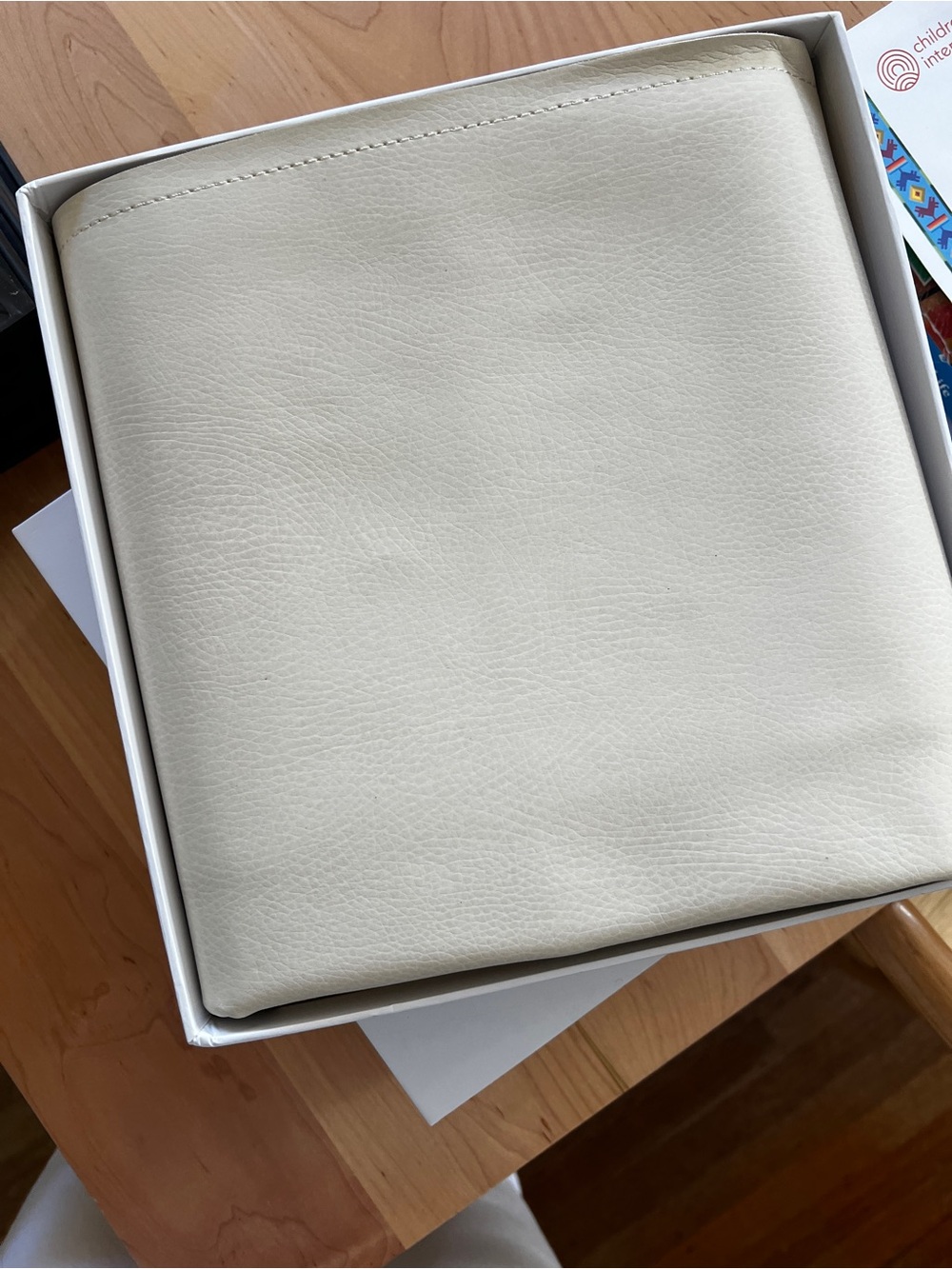 GATHER Bonded Leather Seat Mat 54”x54” - Cream NIB - Picture 6 of 10